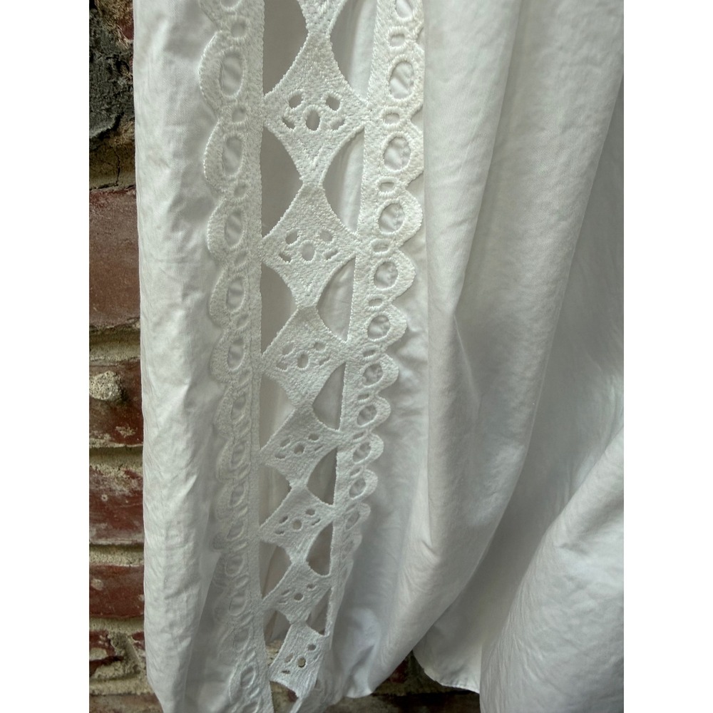 Devotion Twins White Cotton Eyelet Lace Square Neck Blouse Top Size Small - Picture 5 of 10